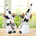 thumbnail image 7 of SPRING PARK 2Pcs Cow Swedish Gnomes Gift with Milk Bottle Nodic Plush Dairy Cattle Handmade Tiered Tray Dolls Black and White Farm Home Decoration, 7 of 7