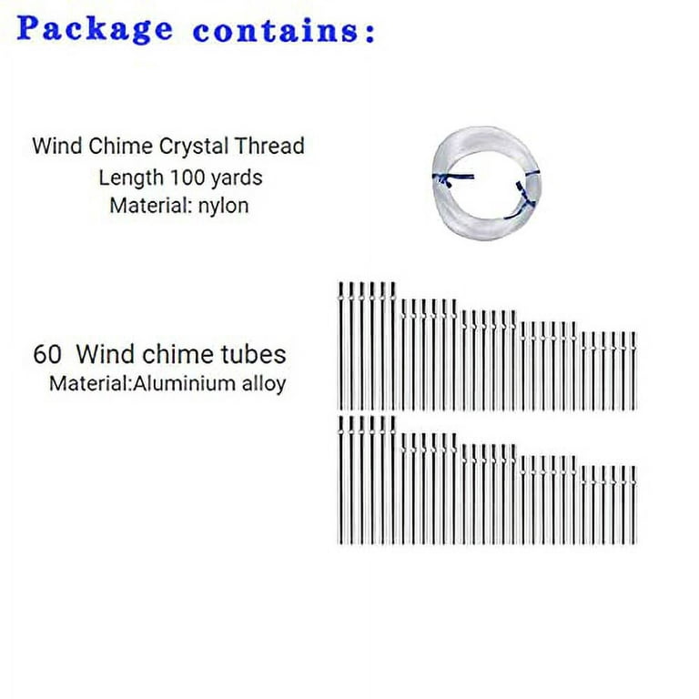 60 Pieces Wind Chime Tubes Parts Supplies Windchime String Metal Tubes for  Crafts DIY Wind Chimes Kits for Adults Kids Arts and Crafts