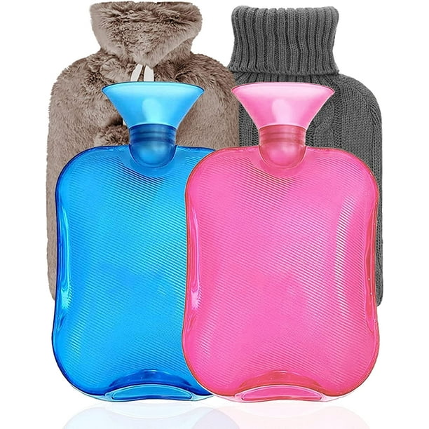 Boulotte 2 litros 2 bolsas de agua caliente para aliviar dolores colicos menstruales cuello y hombros compresa fria y caliente para terapia de frio y calor y calentamiento de pies bolsa de