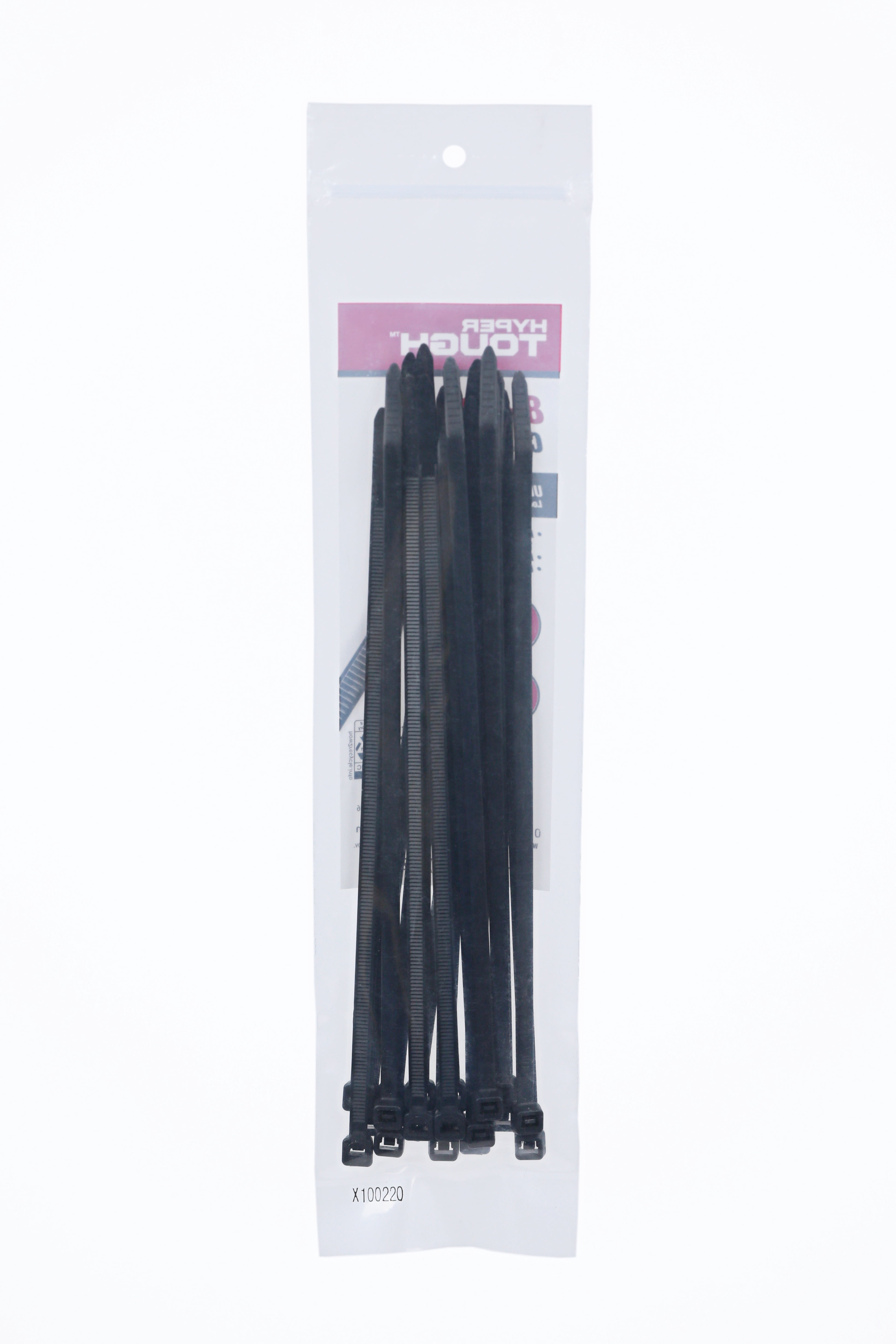 Hyper Tough 8 inch Cable Tie Uv Black 20Pcs