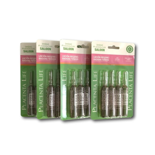 4Pack Placenta Life Ampoules Treatment with Keratin, D'Panthenol, Placenta Extract and Wheat