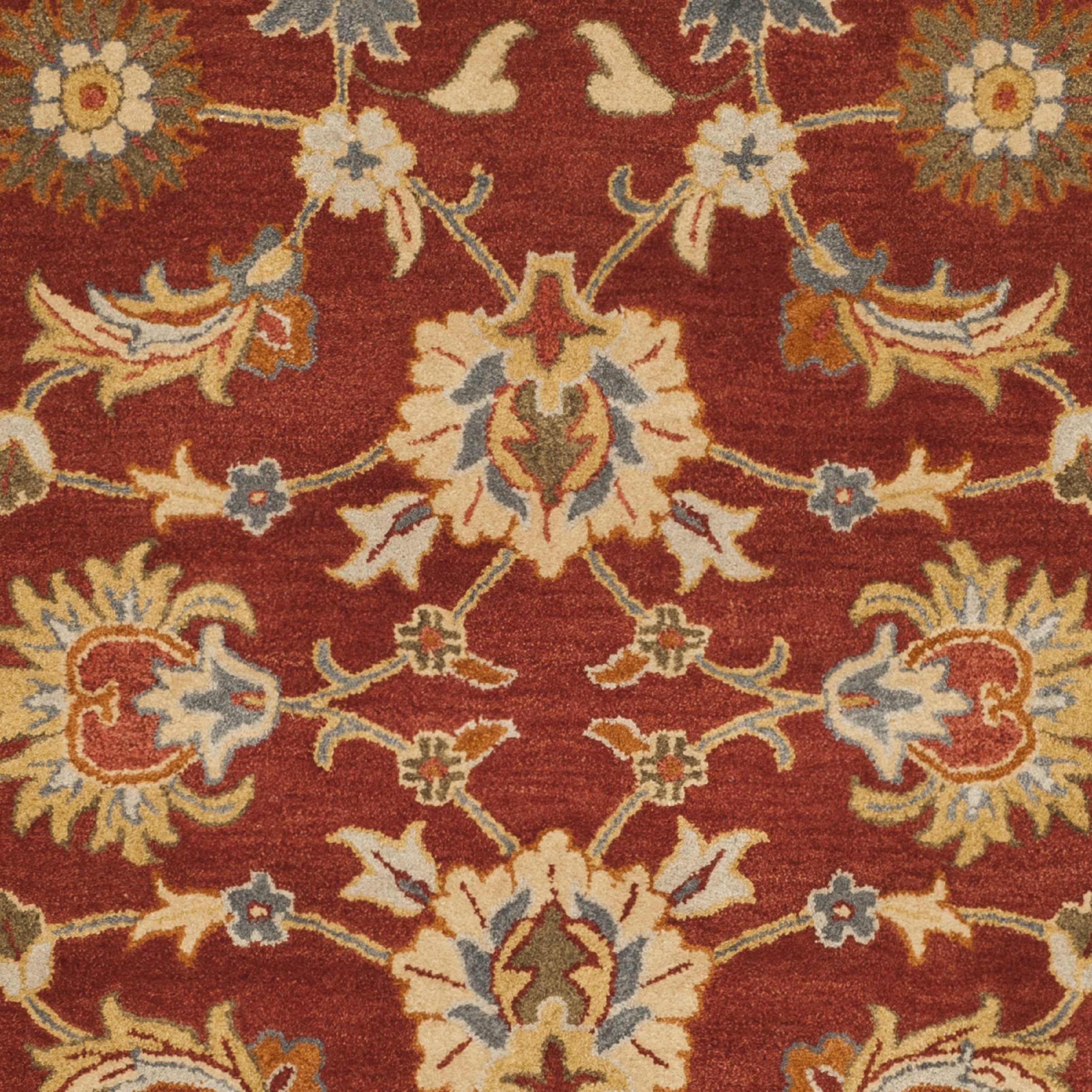 SAFAVIEH Heritage Chauncey Traditional Wool Area Rug, Red/Blue, 9' x 12'