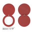thumbnail image 2 of Ofertas Únicas 1 Pc Espejo de Maquillaje Circular Rotatorio para Viajes Vacaciones Salón de Belleza PU Acero Inoxidable Rojo, 2 of 3