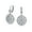 Silver, variant on Womens Timeless Elegant  Pave CZ Round Open Circle Dangle Drop Earrings Lever Back Rhodium Plated