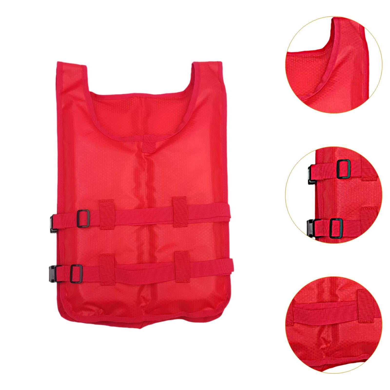 QccHieUs Kayak Life Vest Portable Summer Sleeveless Life Jacket Swim Vest Swim Jacket for Red