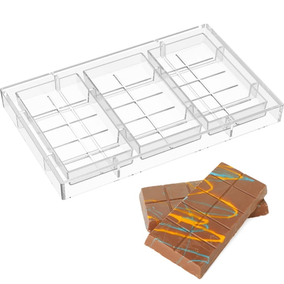 Chocolate Bar Marker Mold Easy Demold Polycarbonate Candy Bar Mold Transparent Chocolate DIY Tool for Halloween Birthday Party