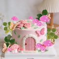 thumbnail image 2 of Set de Adornos para Pastel HNGWLYN Hadas con Hongos Rosados y Mariposas, 2 of 8