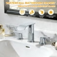 thumbnail image 5 of Wowow 3 Hole 8 in. Widespread Double Handle High Arc Bathroom Faucet with Drain Kit Included and Supply Line in Chrome, 5 of 8