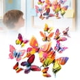 thumbnail image 7 of 12 Pcs Butterfly Wall Decor,3D Butterflies Stickers,Double Layer Butterfly Decorations,Reusable Butterfly Wall Decals,Butterflies Sticker with Magnets for Home Bedroom,Room Decoration,Pink, 7 of 7