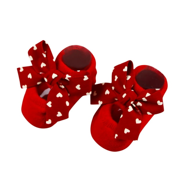 XASZHN Children Kids Socks Soft Bottom Toddler Shoes Socks Bowkot Princess Socks Floor Socks C_002 One Size
