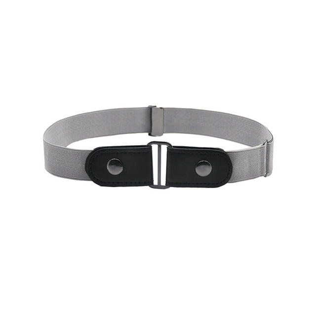 Ceinture Sans Boucle en Alliage Invisible à la Mode de Longue Durée Mâle Femelle Polyvalent Commodité Élastique Unisexe Homme Multicolore DIY Prop Jeans Bande Gris