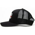 thumbnail image 3 of Thin Red Line Flag Hat for Men and Women – Snapback Trucker Baseball Cap by International Tie (All Black), 3 of 5