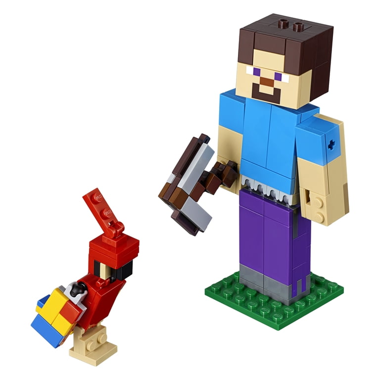 その他 Steve LEGO, Minecraft Steve BigFig with Parrot, 21148, 159 Pieces