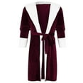 thumbnail image 4 of Prolriy Robes for Women Winter Plush Long Lengthened Robe Sleeved Coat Women Clothes Bathrobe Women's Sleepwear Womens Robe Red XXXXL, 4 of 8