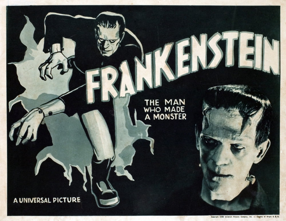 A3 SIZE Boris Karloff Frankenstein Horror/Science Fiction MOVIE ART POSTER