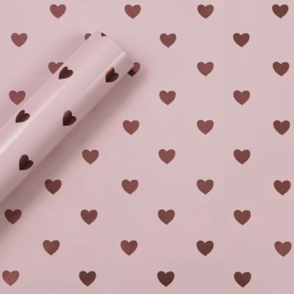 96"x30" Foil Print Hearts Gift Wrapping Paper Pink - Spritz