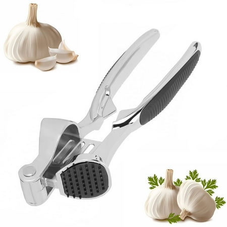 

tooloflife Garlic Press Garlic Grinder for Home Kitchen Use Safty Zinc Alloy Silver