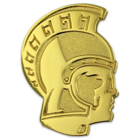 PinMart's Gold Chenille TROJAN Mascot Letterman's Jacket Lapel Pin 1