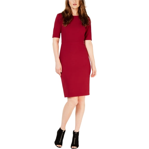 Trina Turk Womens Solid Sheath Dress, Red, 4