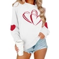 thumbnail image 4 of Xuyuer Valentines Sweatshirts for Women Heart Print Graphic Valentine Sweatshirts Casual Tops, 4 of 9