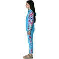 thumbnail image 4 of Cowsor 0-13 Years Girls Hawaiian Floral Print Two Piece Swimsuit Set Hooded Long Sleeve Top Swim Trunks Quick Dry Modest Swimwear for Beach Pool Activities, 4 of 6