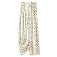 thumbnail image 3 of Sakmal Cotton Capri Palazzo Pants Women Elastic Waist Wide Leg Lounge Pants Polka Dot Fashion Spring Women's Capris, 3 of 4