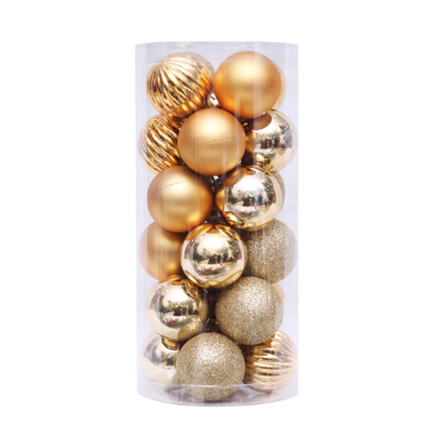 24 x 4 cm Adornos navideños Bolas navideñas colgantes Kit de decoración del árbol de Navidad Adepaton CPB-SSW221-1