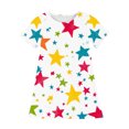 thumbnail image 4 of Zpanxa Robes d'Été pour Filles Décontractées à Manches Courtes Col Rond Imprimé Robe en Polyester Spandex Multicolore 6 Ans, 4 of 7