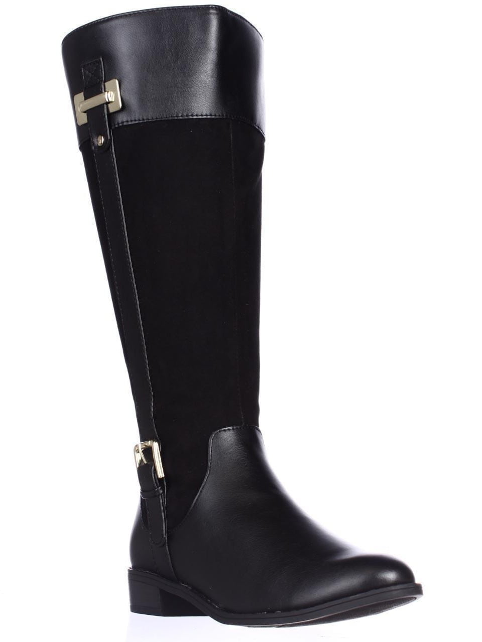 Womens KS35 Deliee Wide-Calf Riding Boots, Black Smooth - Walmart.com