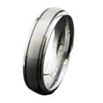 thumbnail image 4 of MJ Metals Jewelry Unisex Grooved White Tungsten Carbide Wedding Band Brushed Center 6mm Ring Size 6, 4 of 7