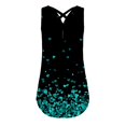 thumbnail image 2 of Gibobby Camiseta sin mangas suelta sin mangas para mujer Dobladillo en la espalda Cremallera con cuello en V Camisetas Tops(Negro,M), 2 of 3