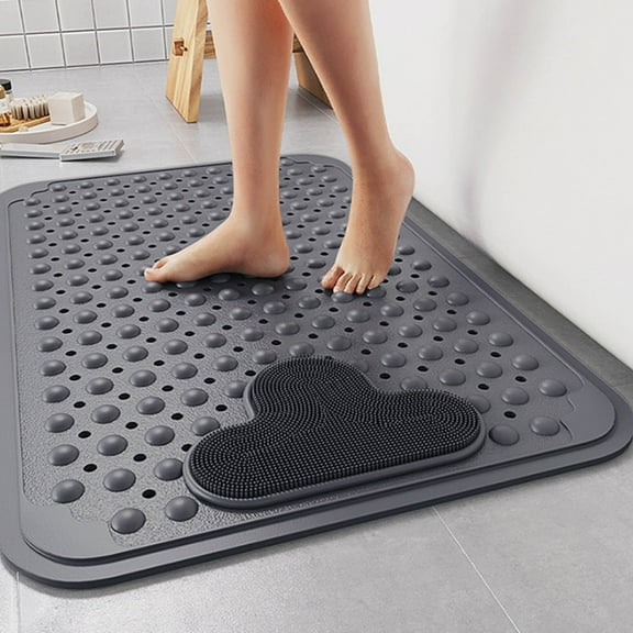 Non-Slip Bathtub Mat for Elderly | Extra Soft TPE Bath Mat with Drainage Holes | Machine Washable Shower Mat for Bathtub Safety