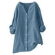 thumbnail image 3 of Manga larga blanca,Blusa tipo túnica de lino con cuello en V para mujer, manga larga, corte holgado y bolsillo, top informal de verano, sopatenor, 3 of 9