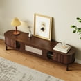 thumbnail image 4 of Noble House TV Cabinet with Bamboo Slat Doors & Rattan Drawers, Rustic Media Console Storage Solution, Natural, 4 of 9