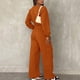 thumbnail image 4 of Puntoco Conjunto de camisa y top de manga larga con cuello redondo y pantalones umbilicales con fugas para mujer Puntoco Puntoco-5393, 4 of 9
