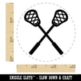 thumbnail image 2 of Crossed Lacrosse Sticks Self-Inking Rubber Stamp Ink Stamper - Lime Green Ink - Small 3/4 Inch, 2 of 7