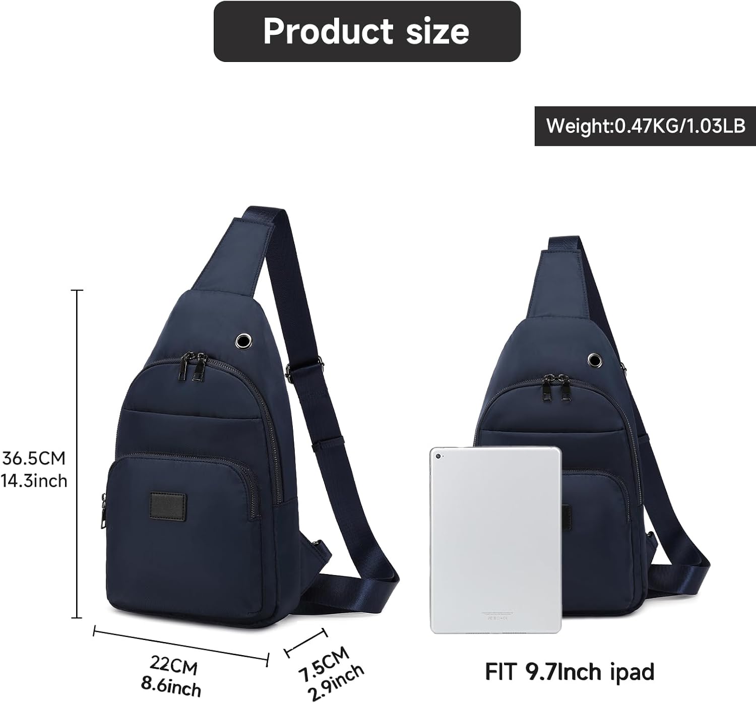 Mygreen Men‘s Crossbody Sling Bag Single-shoulder Bag Chest Bag Outdoors Travel Hiking Chest Bag Daypack for Men