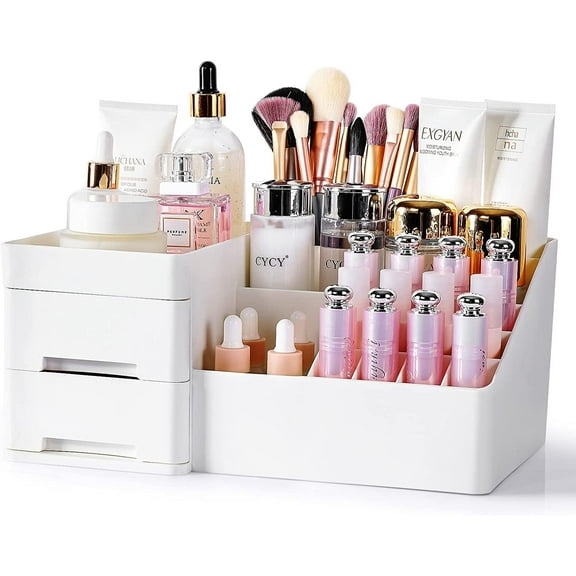 BREIS Makeup Organizer, Perfume Organizer  and Storage Drawers  for Vanity Skincare Countertop Desk, Bathroom Organizer for Lipstick Brush Perfume