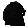 thumbnail image 4 of Guieoi Shirts for Men Vintage Solid Color Long Sleeve Pleated Collar Top Casual Velvet Men's Shirt Black M, 4 of 6