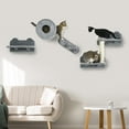 thumbnail image 2 of PawHut Cat Wall Shelf Furniture with Condo, Scratch Post, Grey, 2 of 10
