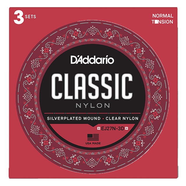 Encordadura Daddario Ej27n-3d Guitarra Nylon 3 Pack