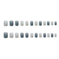 thumbnail image 3 of Fofosbeauty 24pcs Press on False Nail Tips Short Square Full Cover Fake Nails, Square Morandi Cyan, 3 of 8