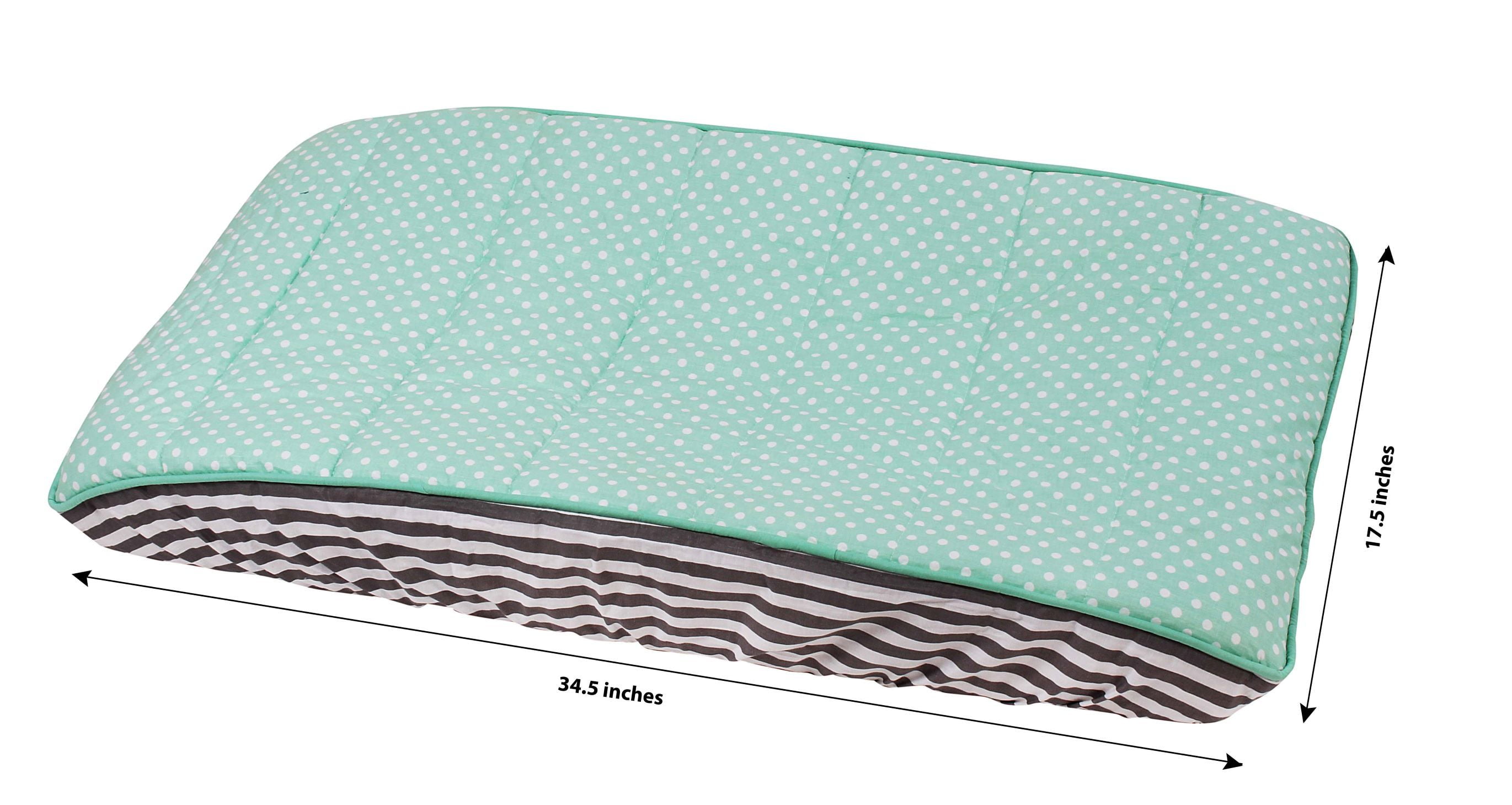 Quilted Changing Pad Cover, Elephants Mint/Yellow/Grey