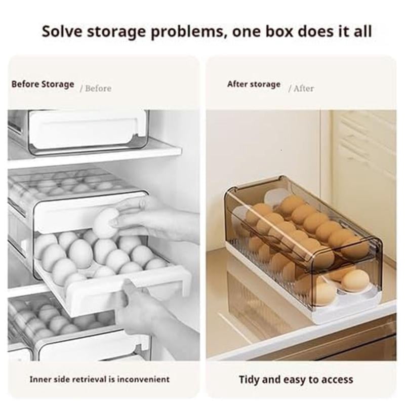 ANXPTIME Practical Plastic Eggs Box Auto Rolling Eggs Dispenser For Refrigerator