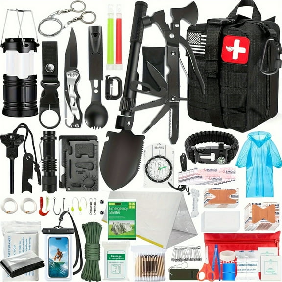 Luxurious 252 Mountaineering Gear Kit - The Ultimate Companion for Camping, Hiking, Emergency Preparedness, and Adventure - Essential for Earthquake Rescue and First Aid, Mountaineering Equipment