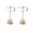 thumbnail image 4 of 14K Solid Gold Push Back Stud Earrings for Women | 1.5 cttw Round Cut Yellow Moissanite | Rose Gold, 4 of 5