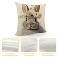 thumbnail image 4 of GOSMITH  Easter Bunny Throw Pillow Cover Cute Rabbits Bunny Pillows Floral Easter Bunny Decor Throw Pillow Case Cushion Cover Decorations for Home Sofa Bed, 4 of 5