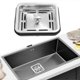 thumbnail image 2 of Stainless Steel Square Sink Strainer Plug Kitchen Sink Drain Mesh Stopper Basket Strainer Waste, 2 of 5