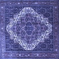 thumbnail image 1 of Ahgly Company Machine Washable Indoor Square Persian Blue Traditional Area Rugs, 4' Square, 1 of 4