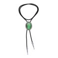 thumbnail image 3 of Bolo para hombres y mujeres, occidental, cadena de camisa, cuerda de cuero PU, cuerda para el cuello ópalo verde Zulema Corbata Bolo para Hombre, 3 of 8